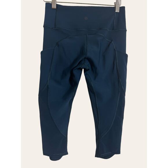 Athleta All In Navy Blue Cropped Side Pocket Athletic Gym Leggings Size Small - Picture 8 of 9